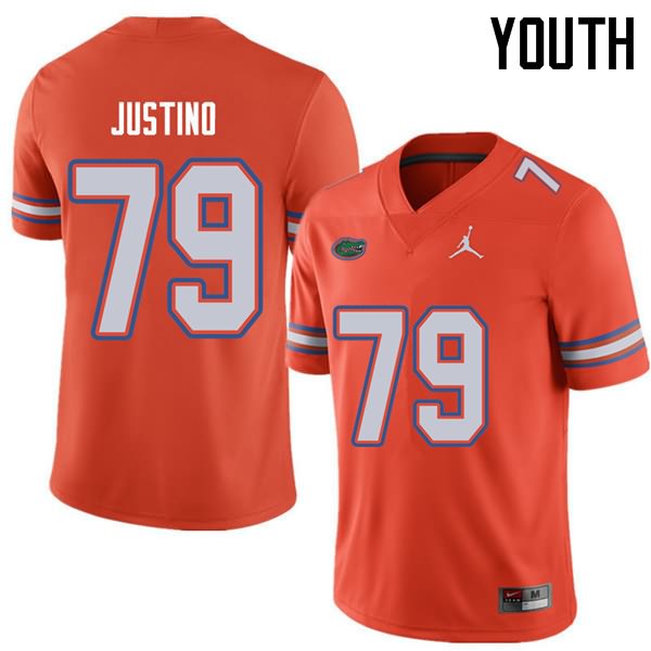 Youth NCAA Florida Gators Daniel Justino #79 Stitched Authentic Jordan Brand Orange College Football Jersey VQM6465PM